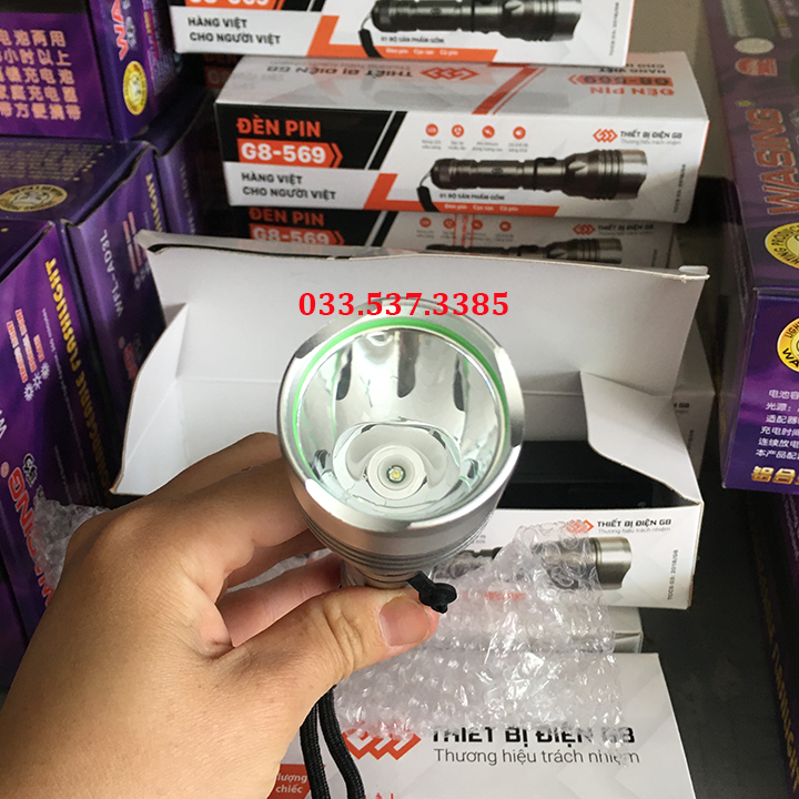 Den pin sieu sang, đèn pin chống nước G8 - 569