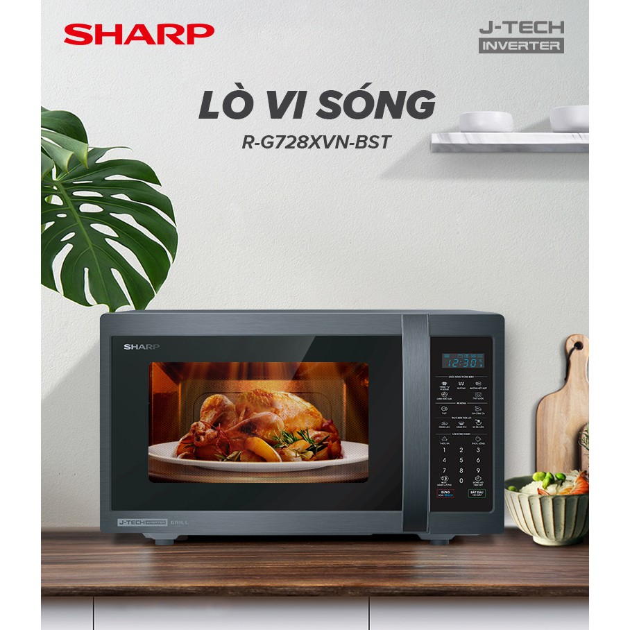 Lò vi sóng sharp r-g728xvn-bst 28 lít có nướng