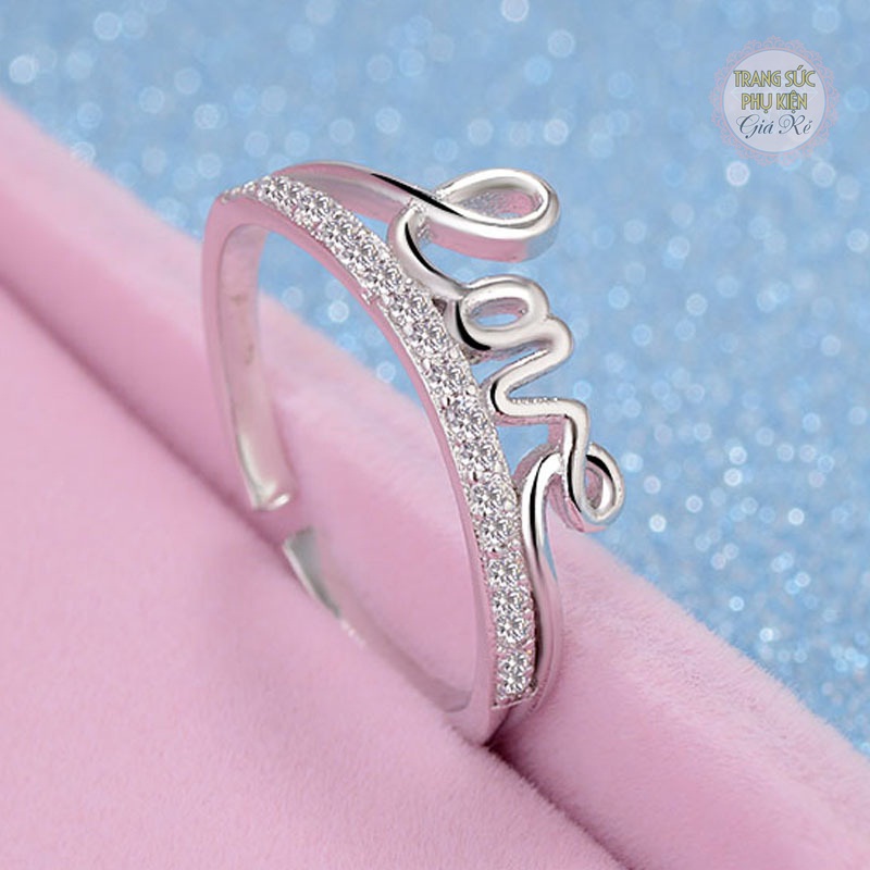 [HCM]Nhẫn nữ Bạc ý S925 chữ LOVE N24