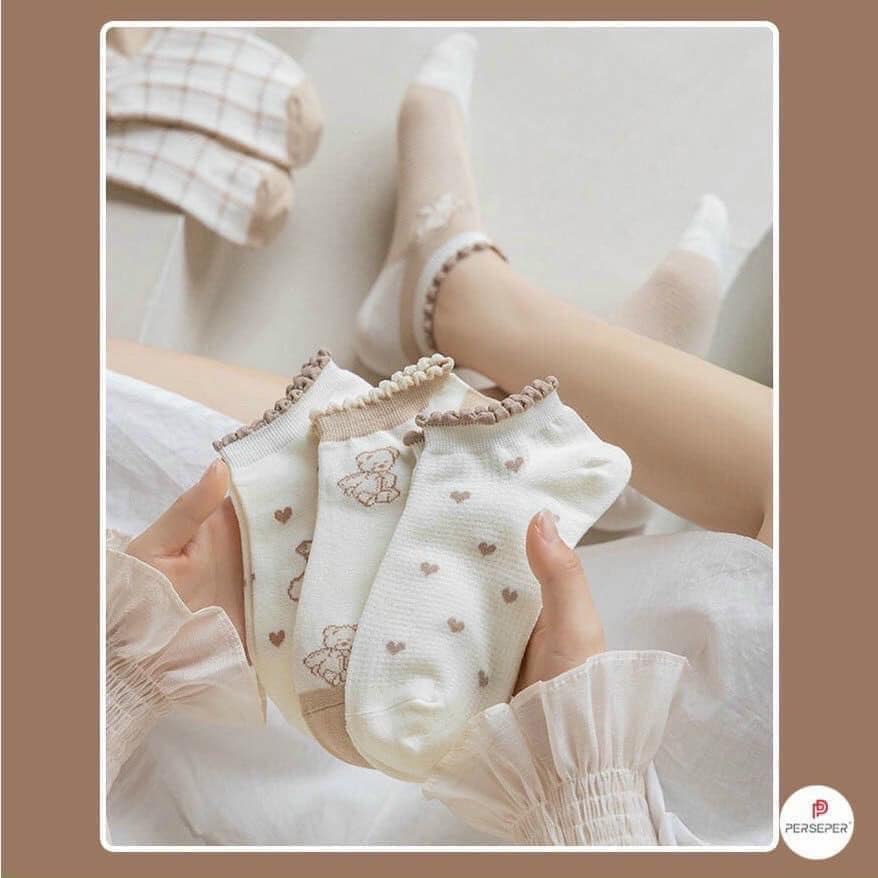 Combo 5 đôi tất công chúa cổ bèo