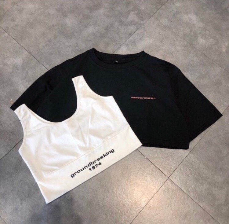 Áo croptop nữ siêu cá tính [set 2 món]
