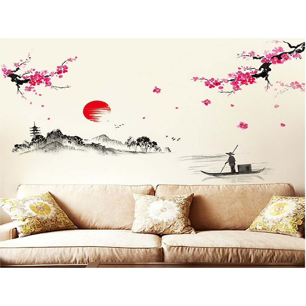 Decal dán tường tết tranh sơn thủy 2