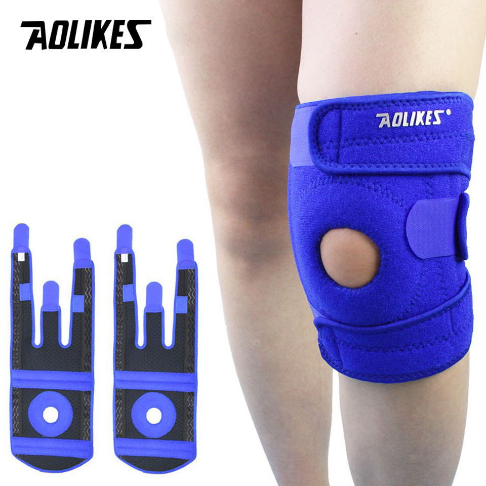 Bộ 2 đai bó quấn bảo vệ đầu gối hỗ trợ dây chằng khớp gối tránh xô lệch trệch khớp Four spring sport knee support AOLIKES A-7912