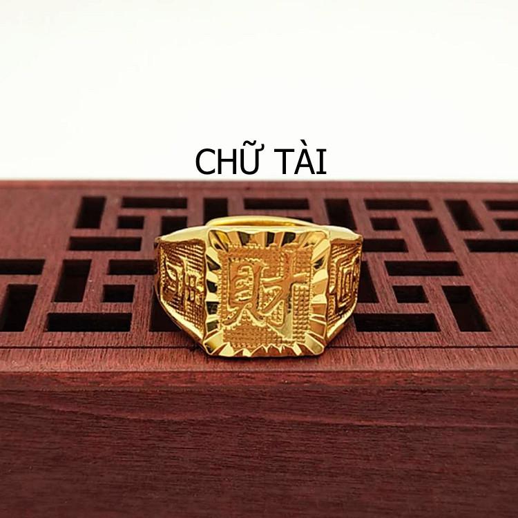 Nhẫn mạ vàng khắc chữ PHÚC - PHÁT - TÀI chỉnh kích thước được sp NTP196