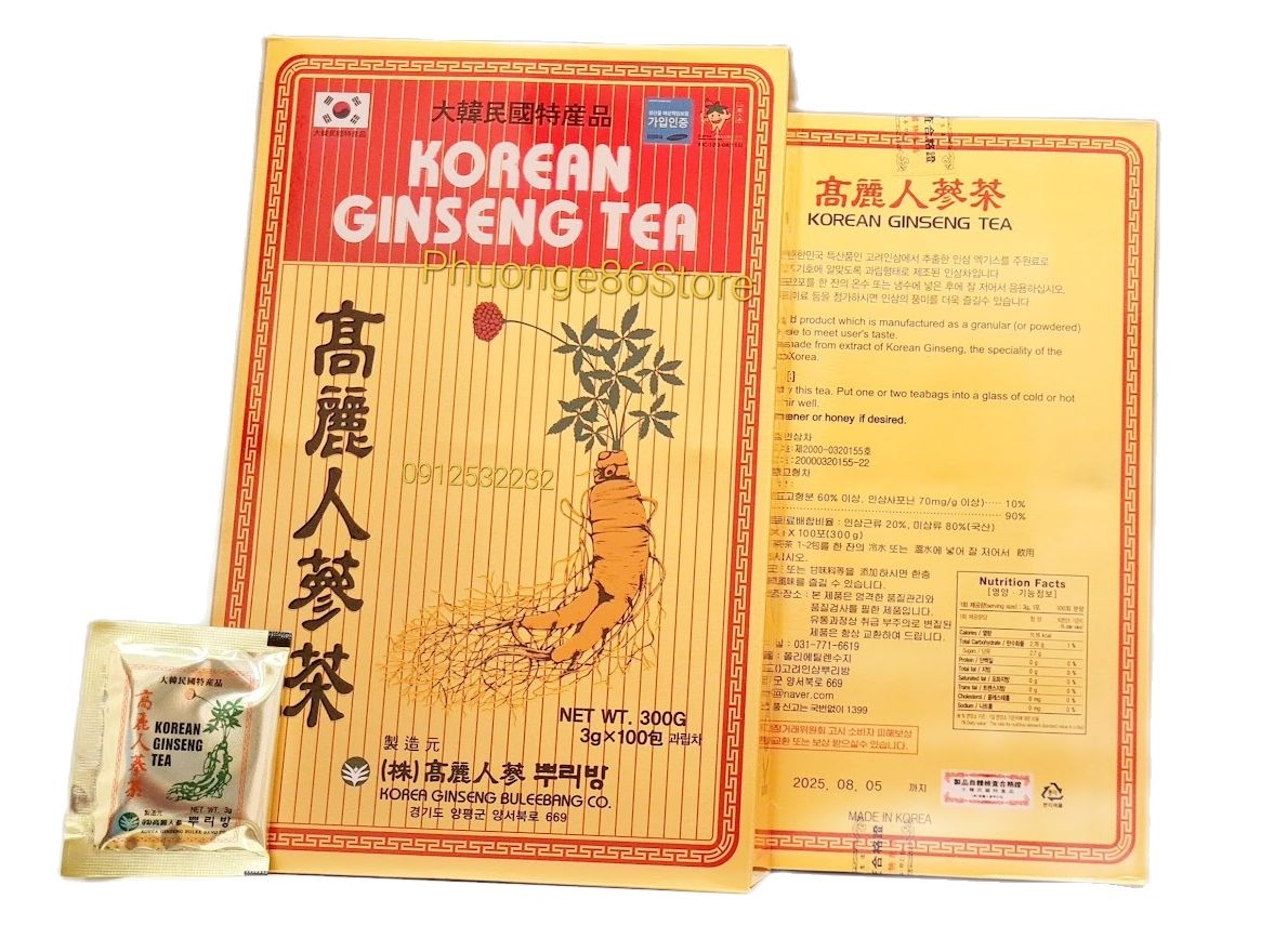 Trà Sâm Hàn Quốc Korean Ginseng Tea - Hộp 100 Gói