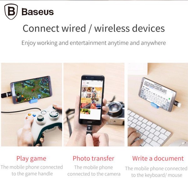 Cổng chuyển/ Hub chuyển đổi USB Type-C sang USB Type-A 2.0 BASEUS