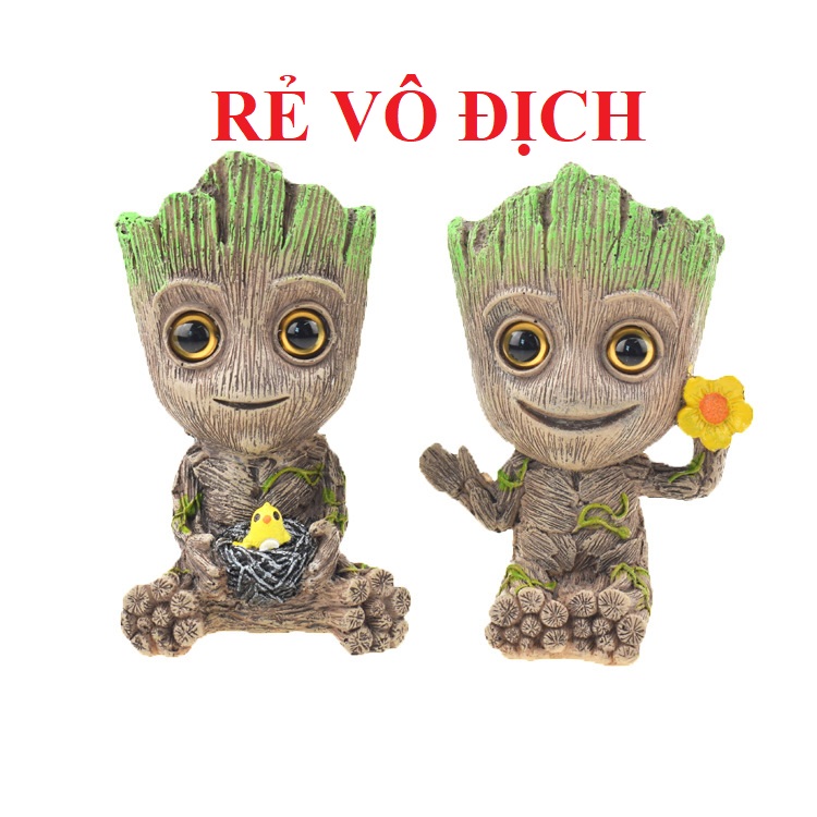 Tượng Người Cây Trang Trí Bể Cá Cảnh Groot - Kèm cục sủi oxy