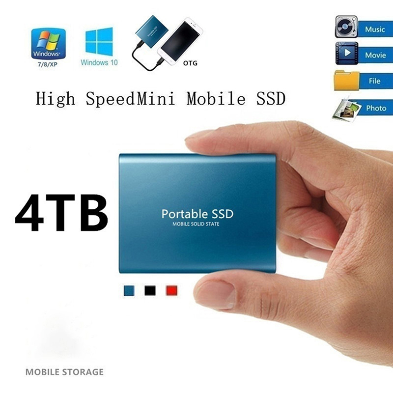 🔥🔥🔥Blowing 4TB/2TB/1TBGB Mobile Hard Disk Type C USB3.1 Portable SSD Solid State Drive
