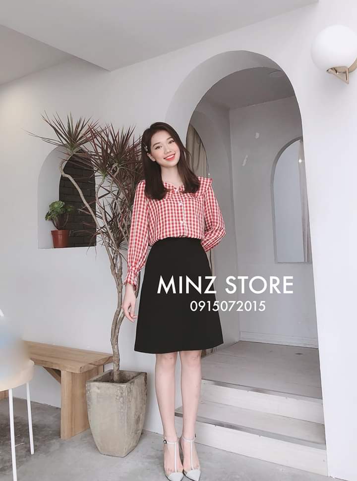 Chân váy chữ A màu đen dài 50cm