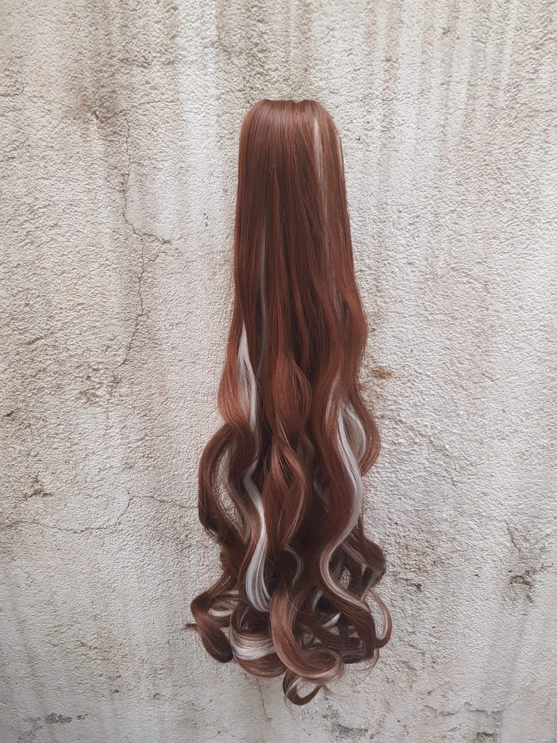 Tóc giả ngoạm line Trắng [nâu vàng 2/30] Sỉ 55k