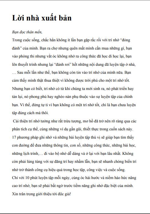 Sách - Luyện trí nhớ