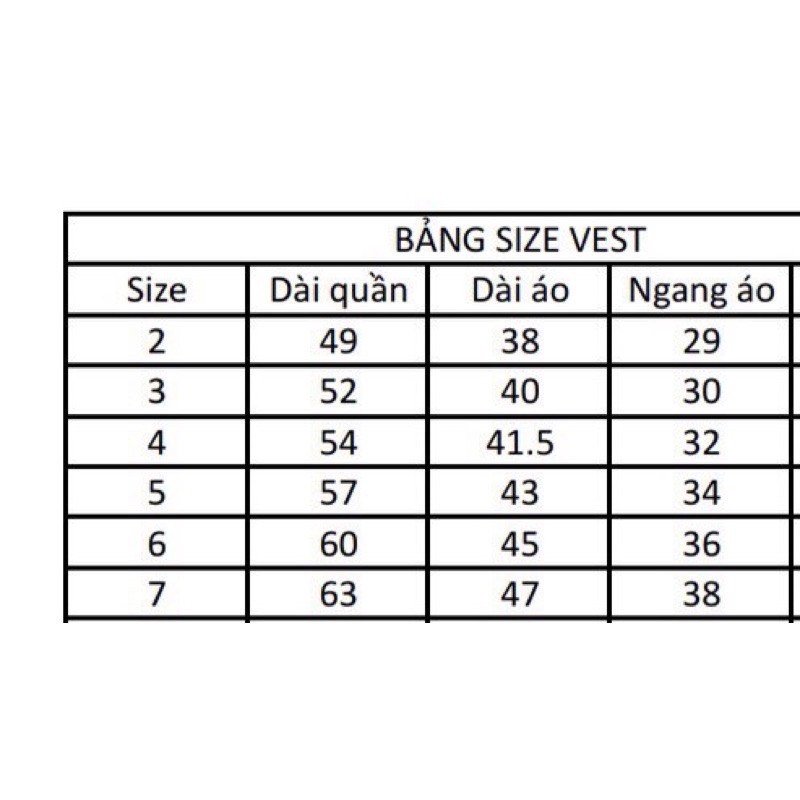 bộ vest 6 chi tiết cho bé 9-23kg