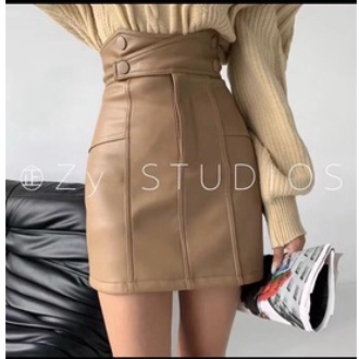 Chân váy da cạp siêu cao 4 khuy _ Hàng Quảng Châu