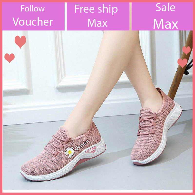 Giày thể thao nữ hoa cúc đi bộ cực êm siêu xinh Vietshoes68 V253