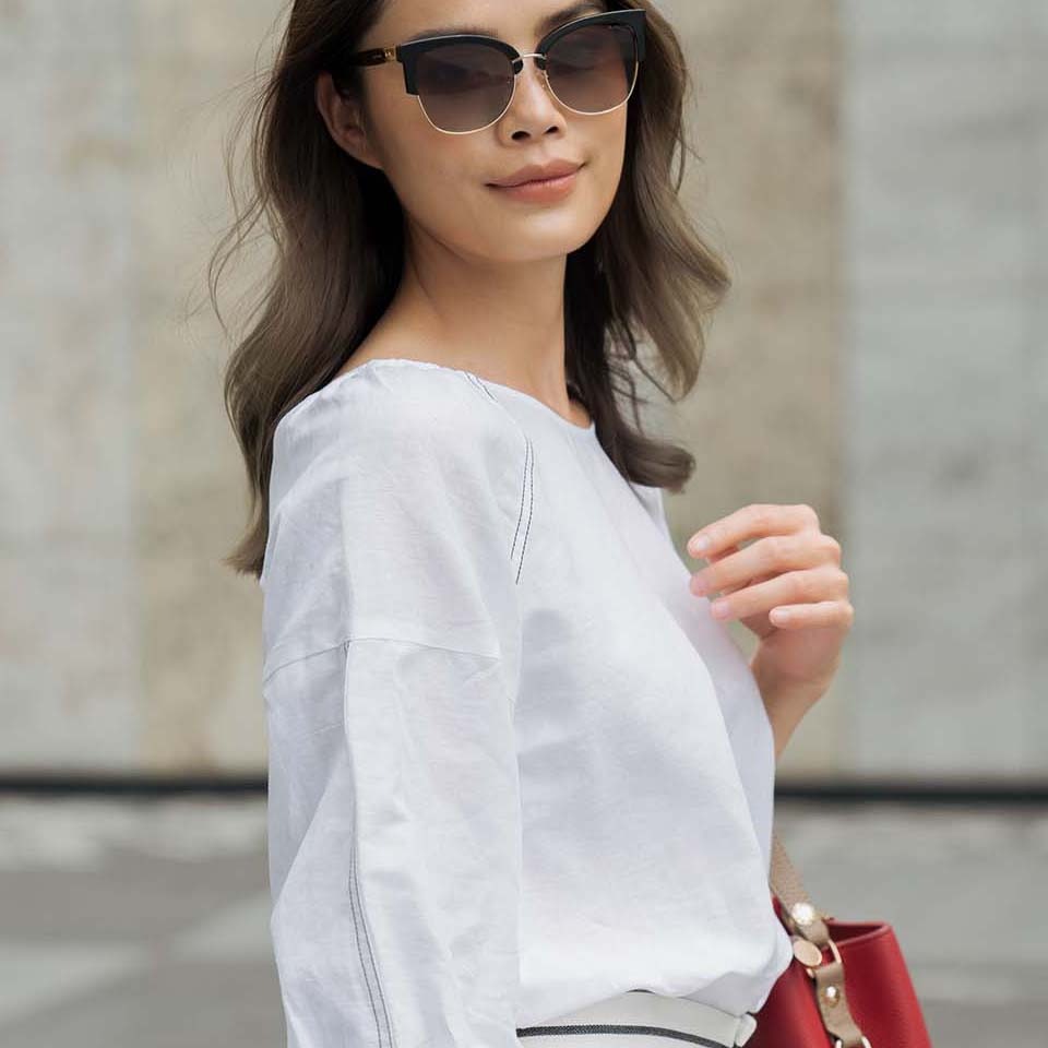 Áo Kiểu Linen Trắng Back To Work AK385-T