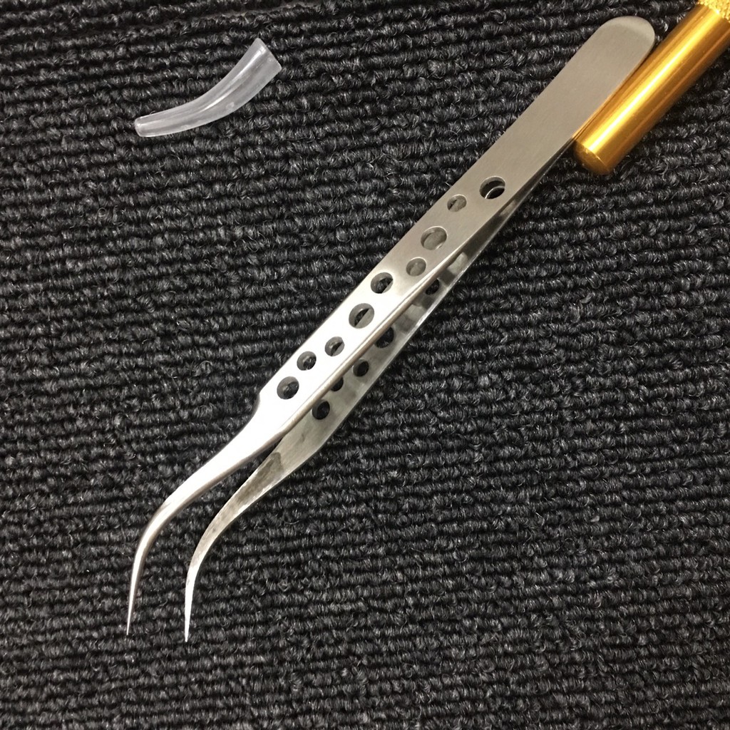 Combo 2 nhíp (panh) có lổ (mũi cong & thẳng)