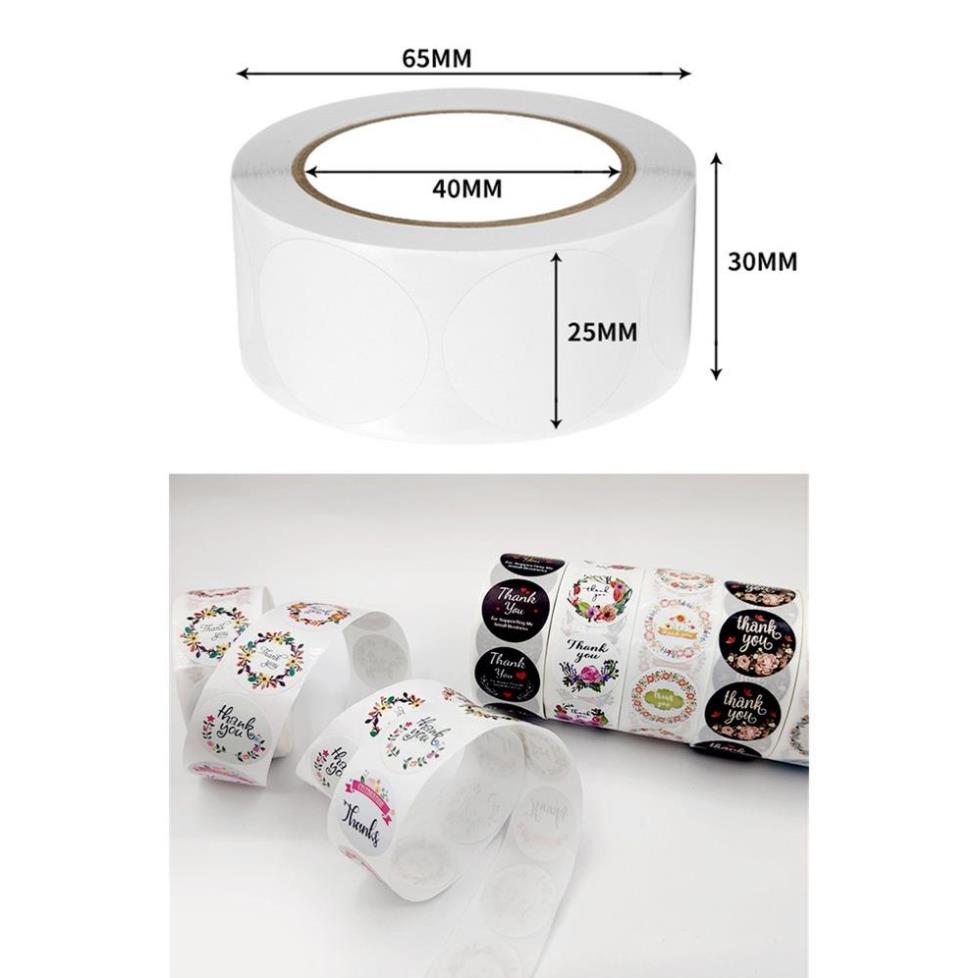 Cuộn 500 tem dán sticker in chữ thank you