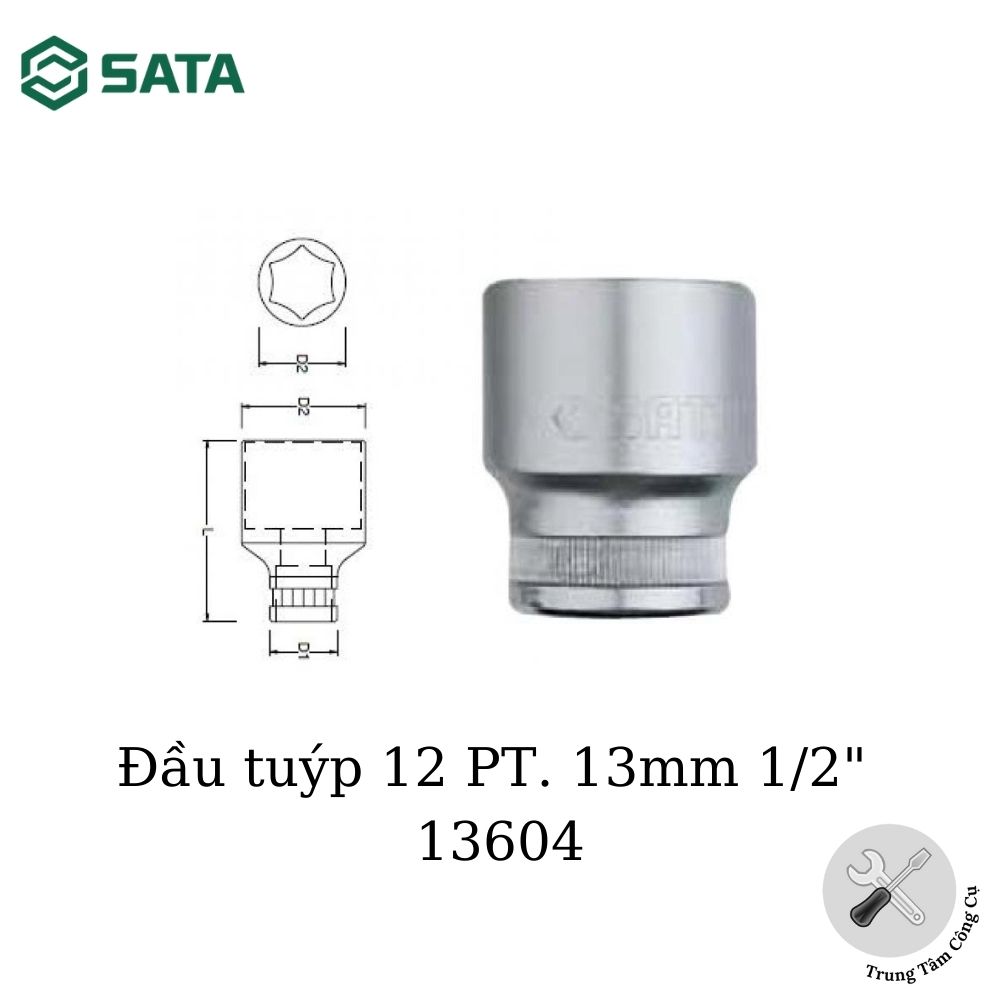 Đầu tuýp SATA 12 PT. 13mm 1/2" 13604