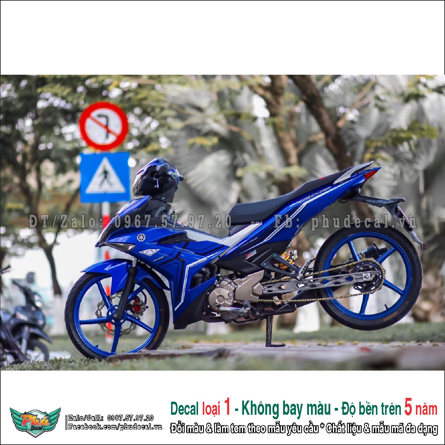 Tem rời exciter 150 xanh đen chỉ 2022