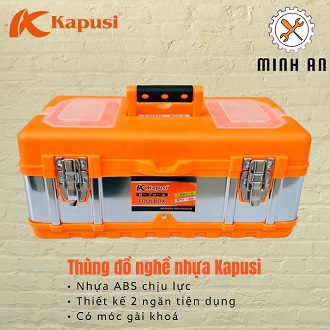 Thùng, hộp đựng đồ nghề kapusi 19'' - khóa inox cao cấp 19 inch - hàng cao cấp