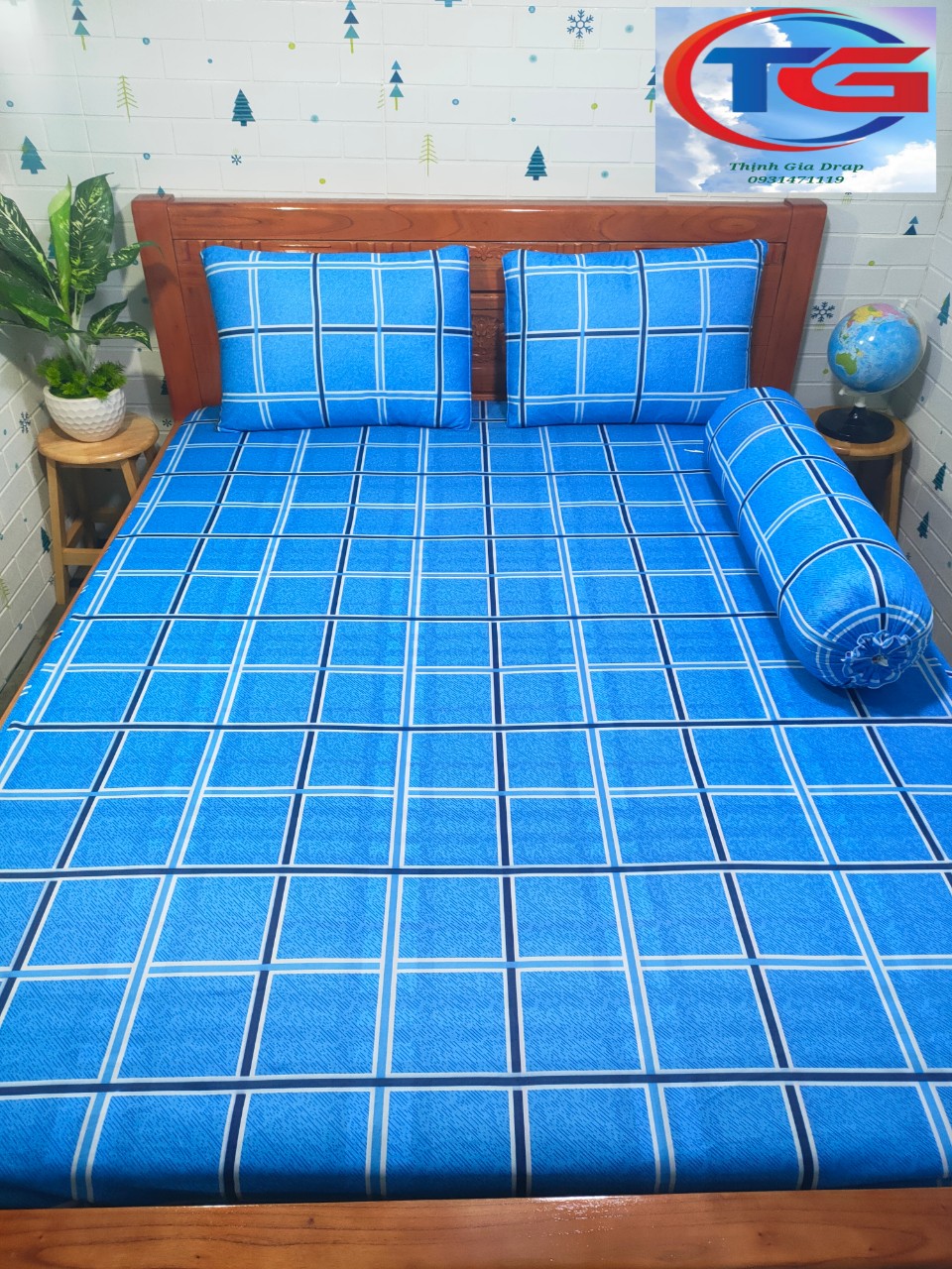 Bộ drap 4 món Thun Việt Nam(giao ngẫu nhiên màu gần giống mẫu)
