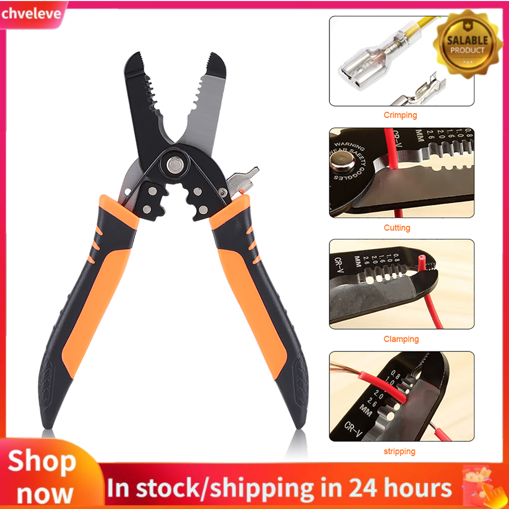 Multi-functional Plier Electrician Wire Stripper Stripping Crimping Clamping Cutting Hand Tool