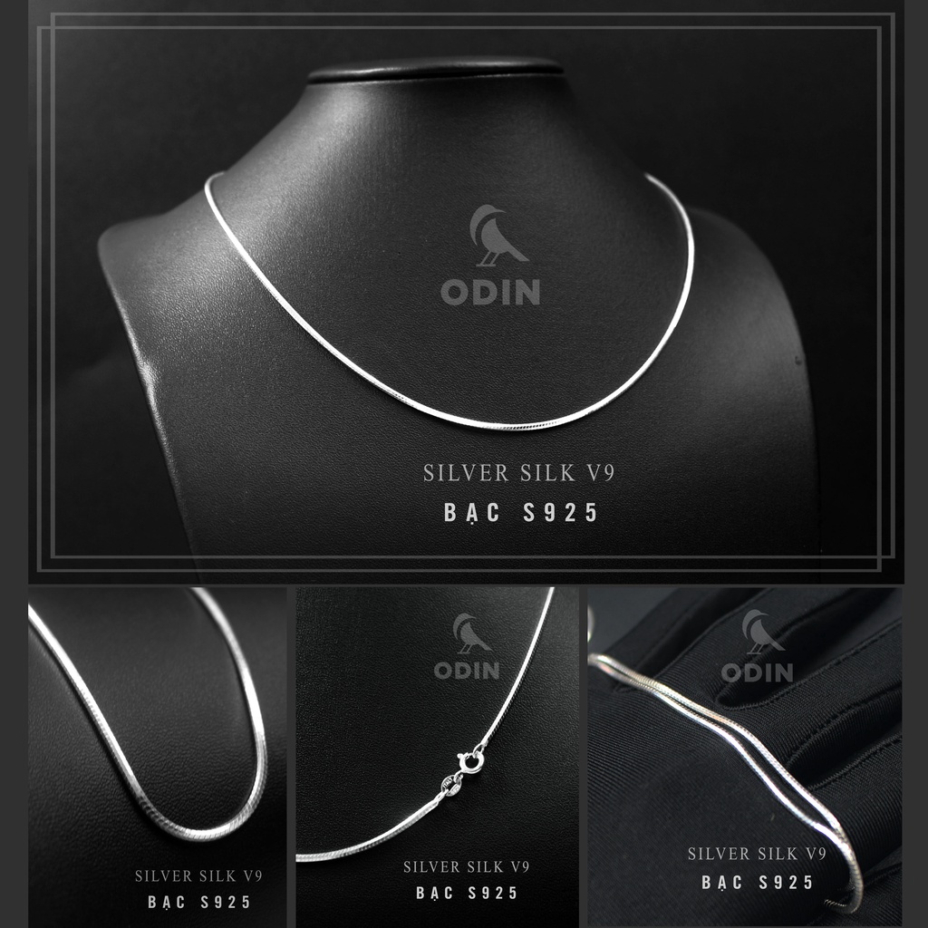Dây chuyền lụa mềm odin mì tròn v9 - chất liệu bạc s925 odin - silver silk necklace