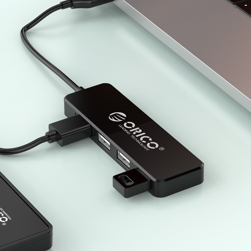 USB HUB 4 cổng USB 2.0 ORICO FL01  (Màu đen) (FL01-BK-BP-HW) Chính Hãng