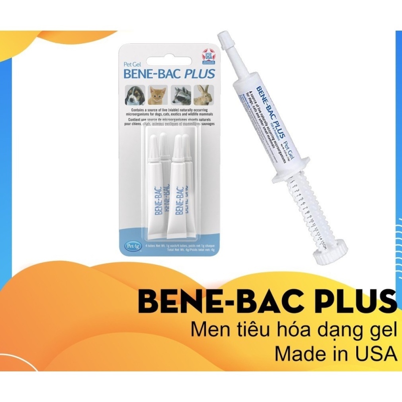 ﹍▥ Men tiêu hóa Bene Bac Plus Gel ống 15g cho thú cưng