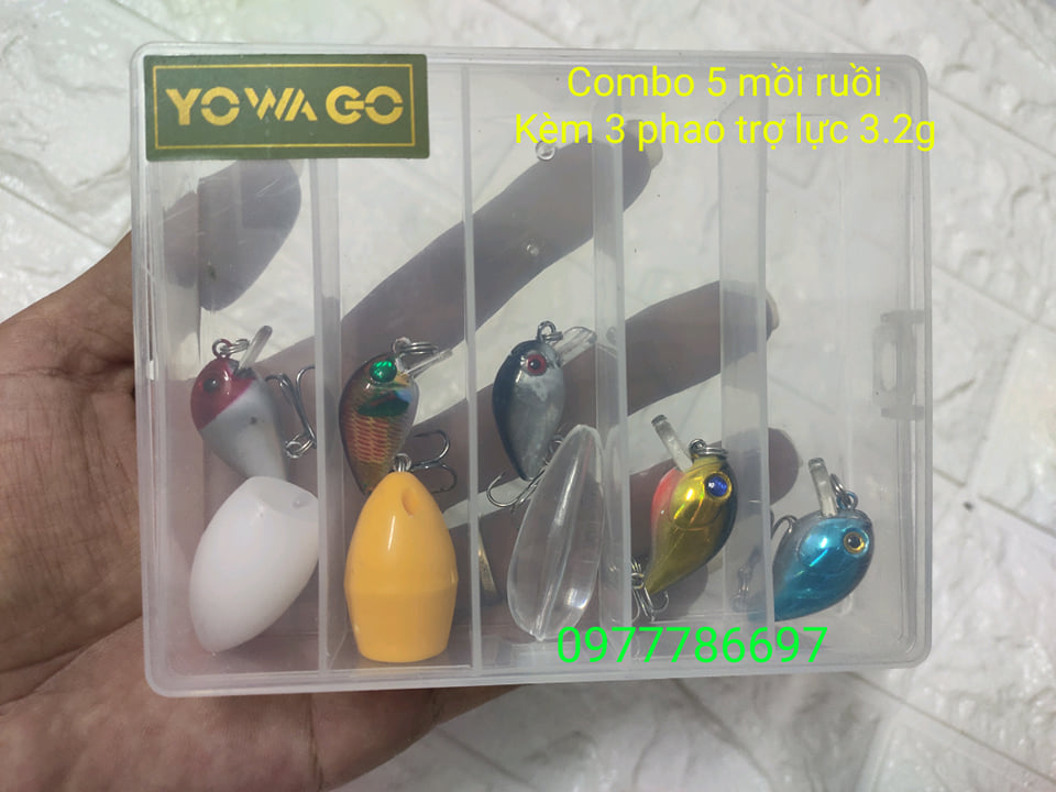 mồi ruồi câu cá rô phi combo 5 con kèm 3 phao trợ lực