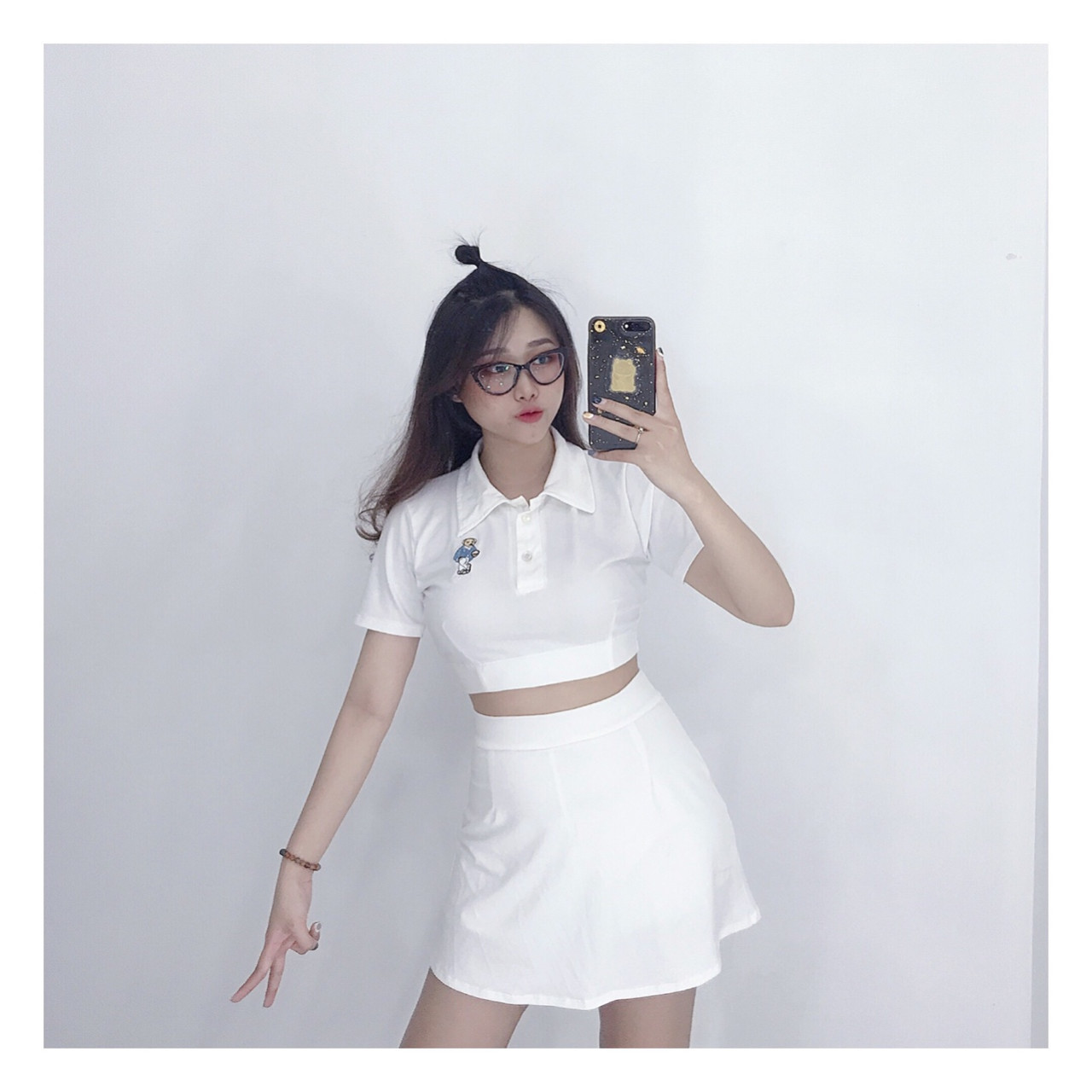 [ SIÊU PHẨM NGÀY HÈ] SET ÁO THUN CỔ BẺ TAY NGẮN CROPTOP PHỐI CHÂN VÁY CHỮ A- SET BỘ THUN DÀY DẶN