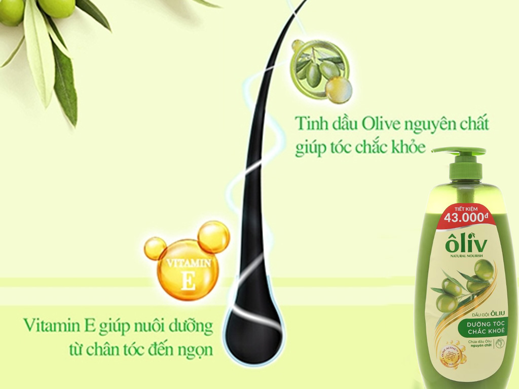 Dầu gội ôliu Ôliv dưỡng tóc chắc khoẻ 1 lít