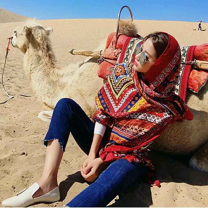 Khăn choàng Boho khăn thổ cẩm đa năng