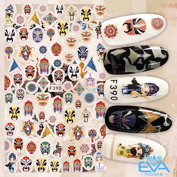 [HCM]Miếng Dán Móng Tay 3D Nail Sticker Tráng Trí Hoạ Tiết Nhân Vật Opera Cartoon F390
