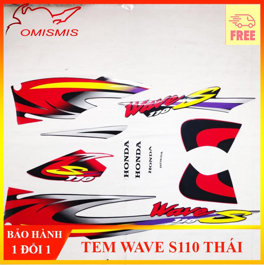 [HCM][WAVE S110 THÁI] BỘ TEM RỜI TEM DECAL TEM MẪU ZIN TEM XE MÁY TEM FULL 3 LỚP CHO WAVE S110 MÀU ĐỎ