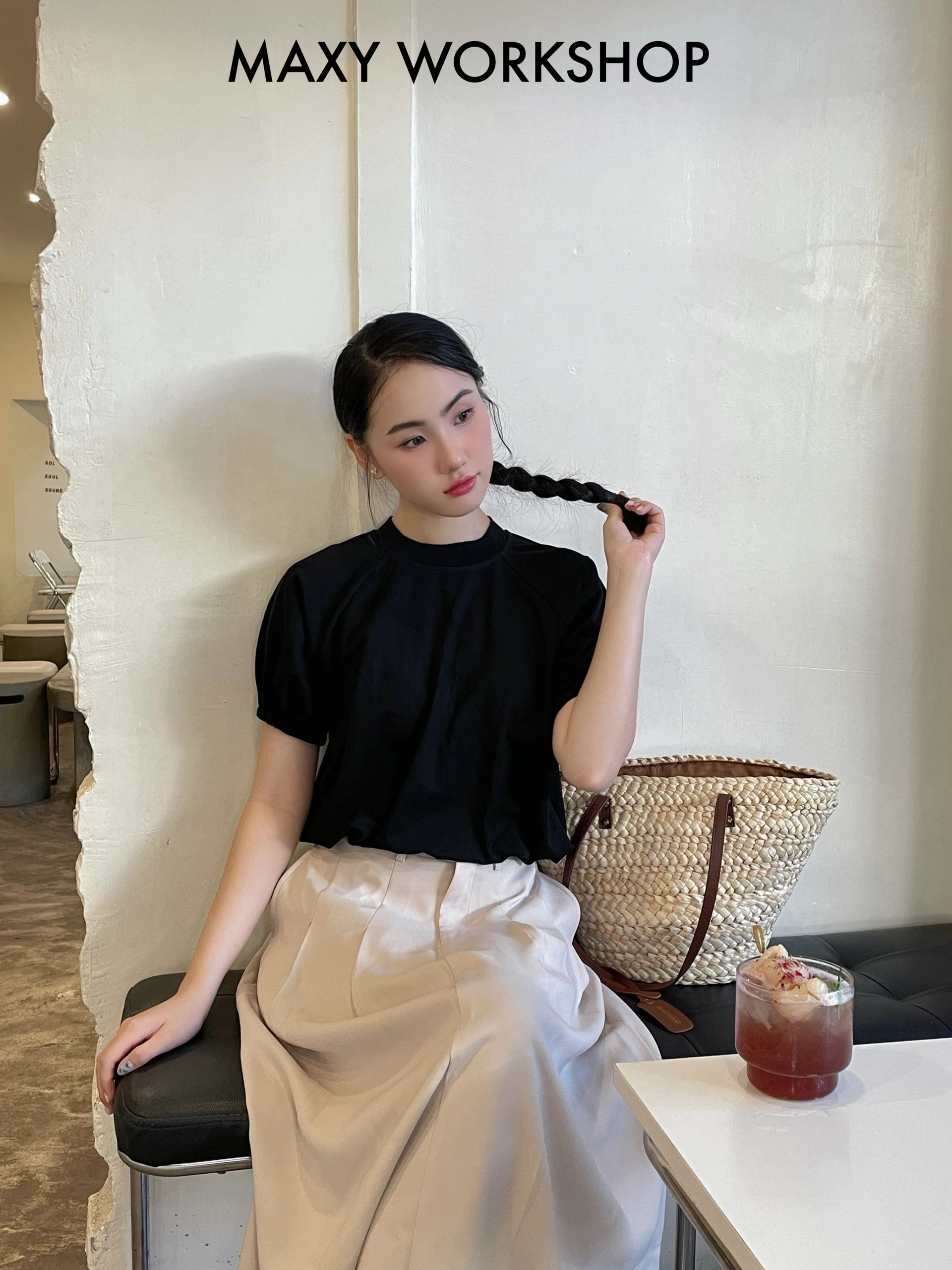 Áo thun tay hến bo chun tôn dáng Balloon Tee Maxy Workshop