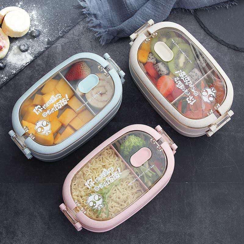 Hộp cơm lúa mạch Hàn Quốc 2 tầng