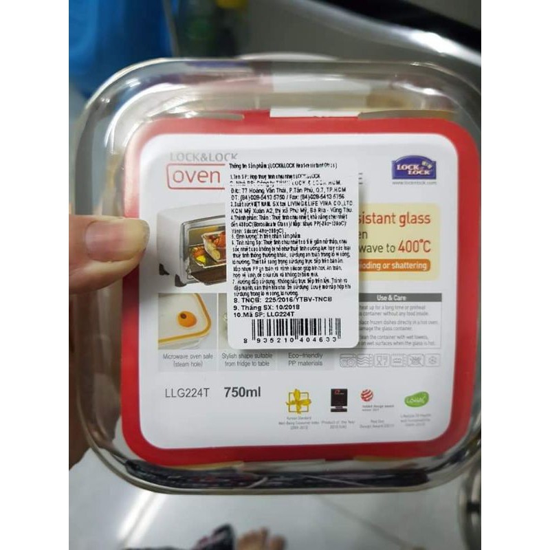 [HCM]Combo 2 hộp Thủy Tinh Lock&Lock  LLG224 750ML
