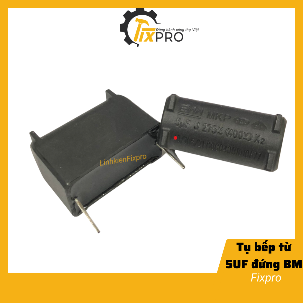 Tụ bếp từ 5UF 400VDC đứng chính hãng BM