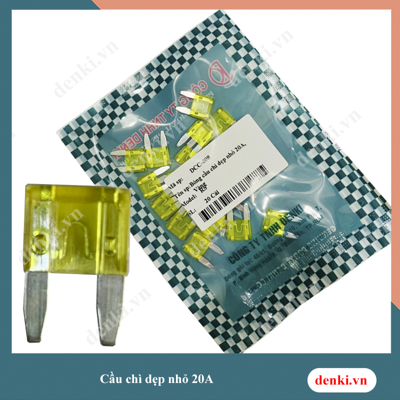 DENKI Bóng cầu chì dẹp nhỏ 20A (20 cái/bịch)