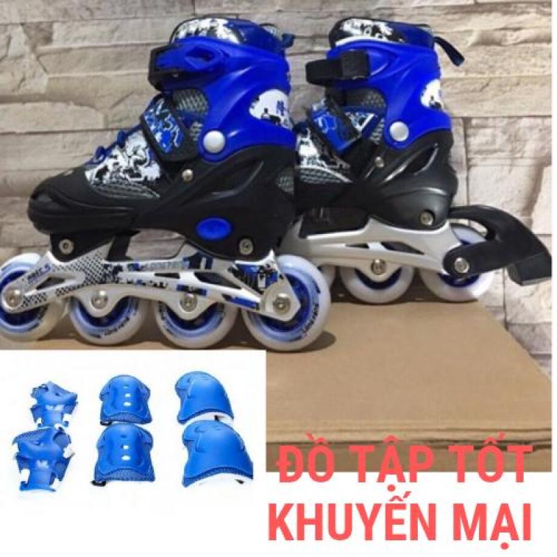 Phân phối Giày trượt patin cao cấp có đèn Longfeng 906 TẶNG bộ bảo hộ chân, tay, gối ĐỒ TẬP TỐT