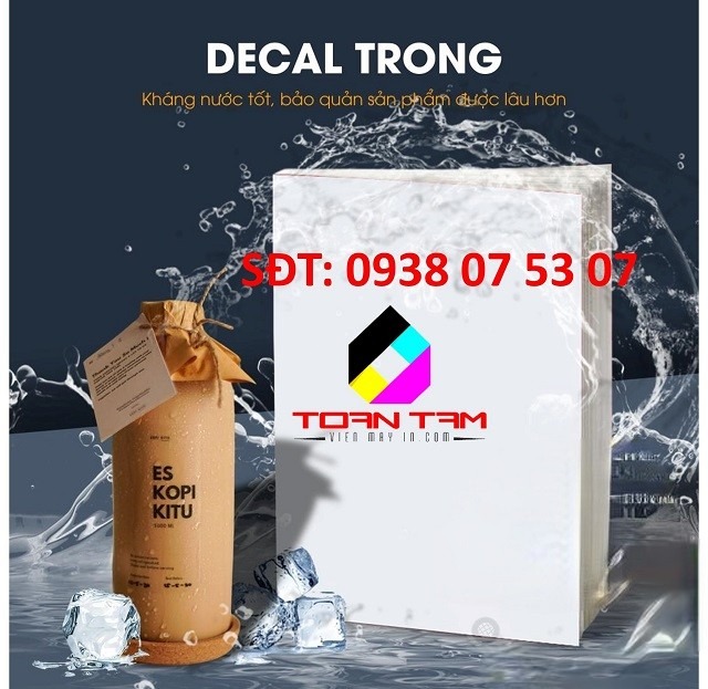 Decal Trong Khổ A4 1 Xấp 50 Tờ