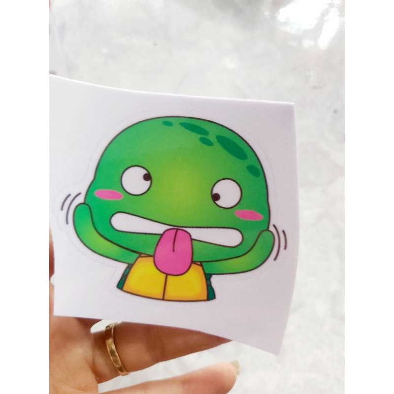 Combo 1 Tem Decal Rùa Cute Dán Xe, Nón Giá Rẻ