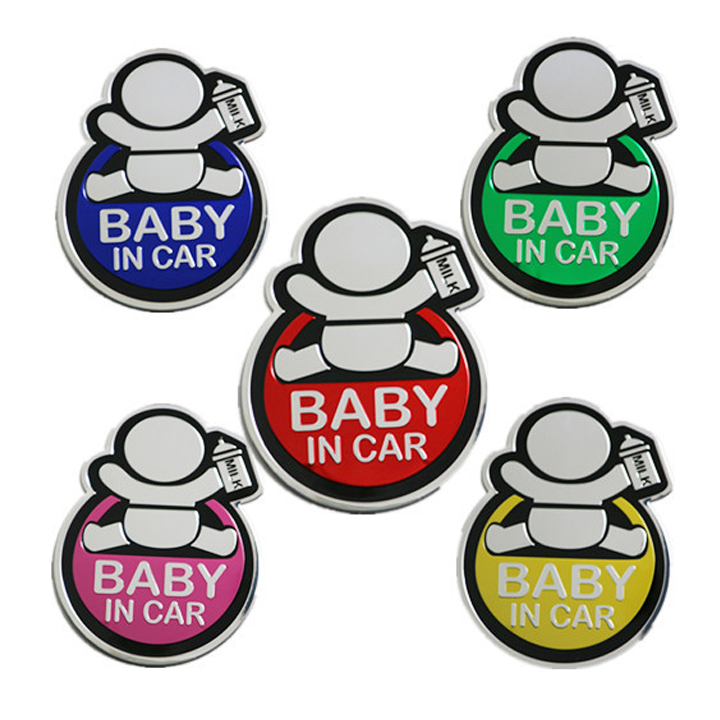 Logo kim loại dán BABY IN CAR