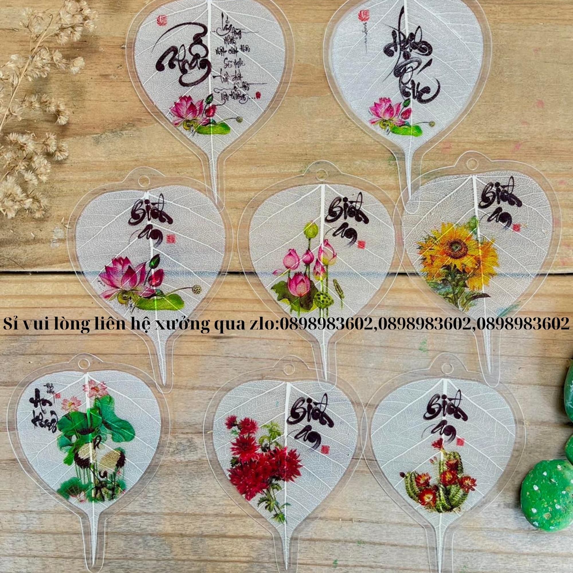 Lá Bồ Đề Thư Pháp chữ Vạn Sự Bình An (Cầu Bình An – Tài Lộc – May mắn, Ốp điện thoại, Hàng loại 1)_HCM