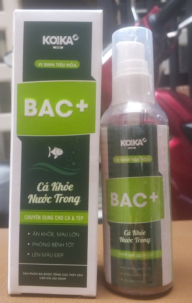 Vi sinh tiêu hóa KOIKA BAC +, PSB, Clear cho cá cảnh, chai 105ml, VUI LÒNG XEM CÔNG DỤNG CHI TIẾT TRONG MÔ TẢ