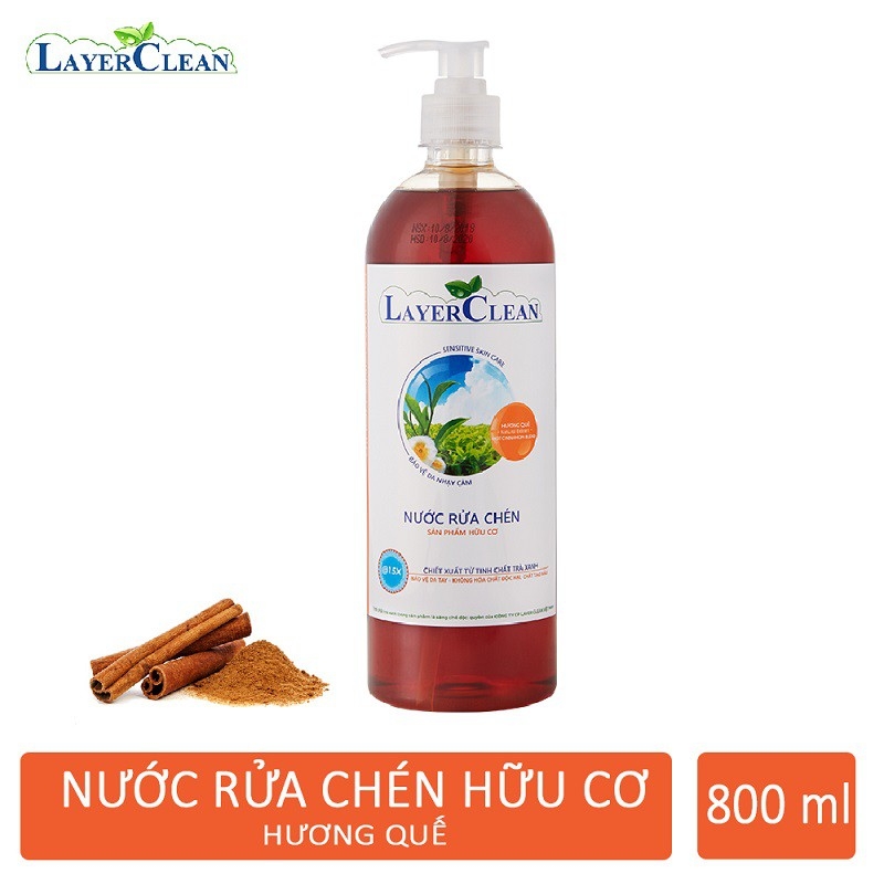 [HCM]Nước rửa chén hữu cơ Layer Clean chai 800ml