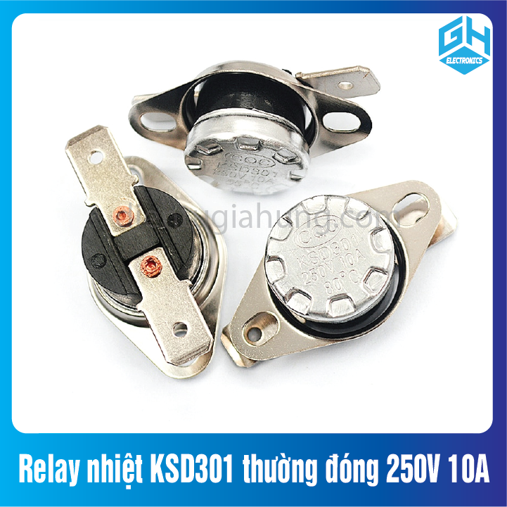 Relay nhiệt KSD301 thường đóng 250V 10A