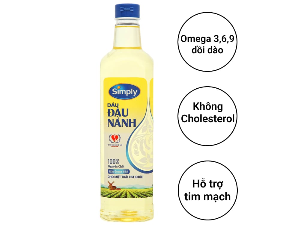 Dầu ăn đậu nành Simply 1L (date mới nhất)
