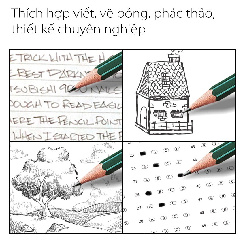 Bộ 3 bút chì gỗ phác thảo STABILO Othello PC282 (sọc xanh trắng)
